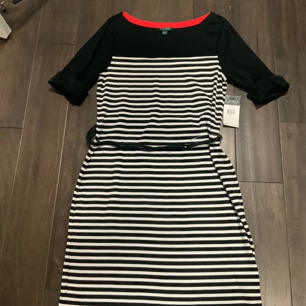 2 New Lauren by Ralph Lauren Cotton Dresses Size Large